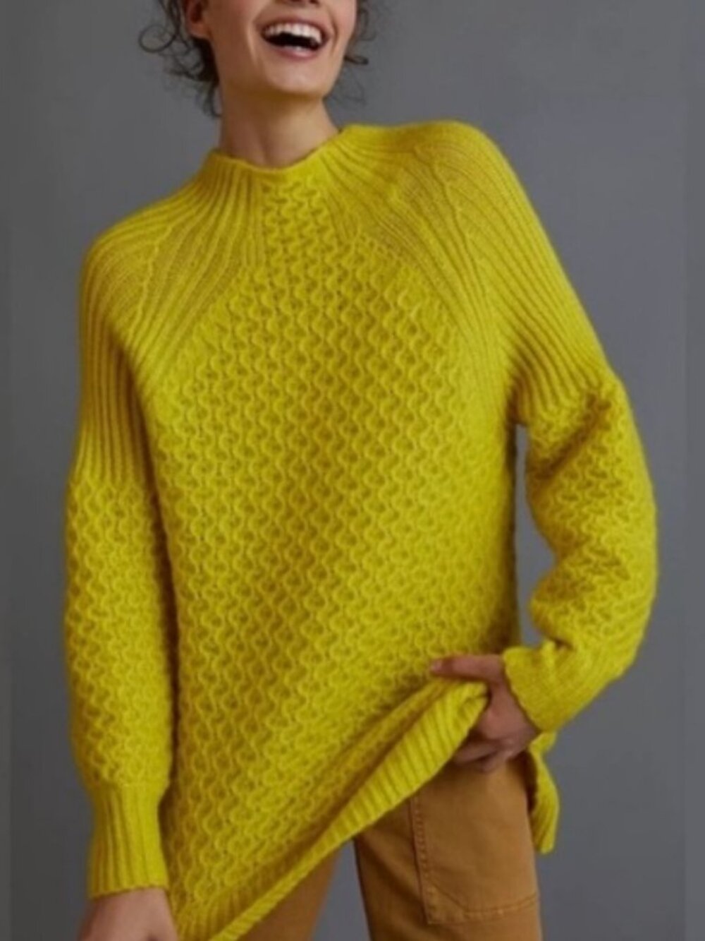 Anthropologie Bia Mock Neck Tunic Sweater